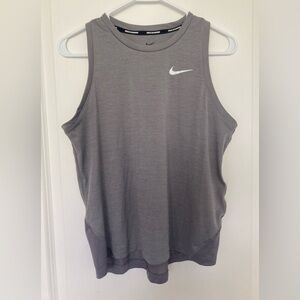 Nike Running Dri-Fit Grey Tank Top with Mesh Back Women’s Medium